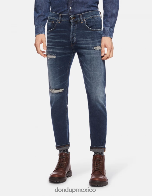 azul DONDUP hombres Vaqueros dian carrot fit en denim elástico vestir D0VXD634