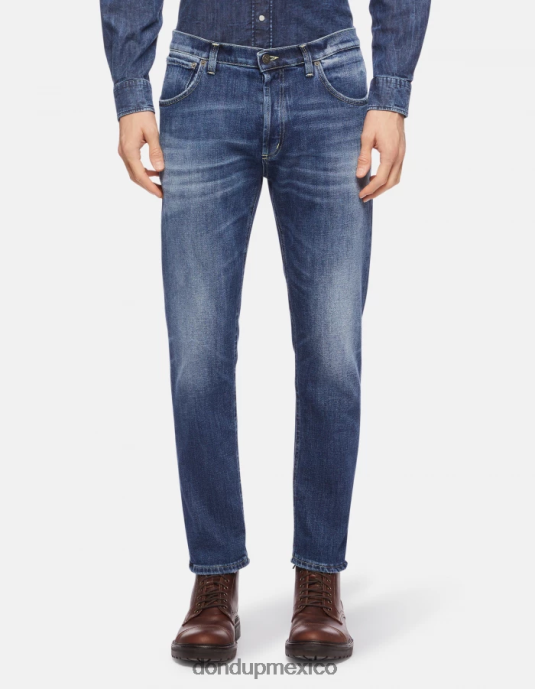 azul DONDUP hombres vaqueros Brighton de denim elástico con corte carrot vestir D0VXD629