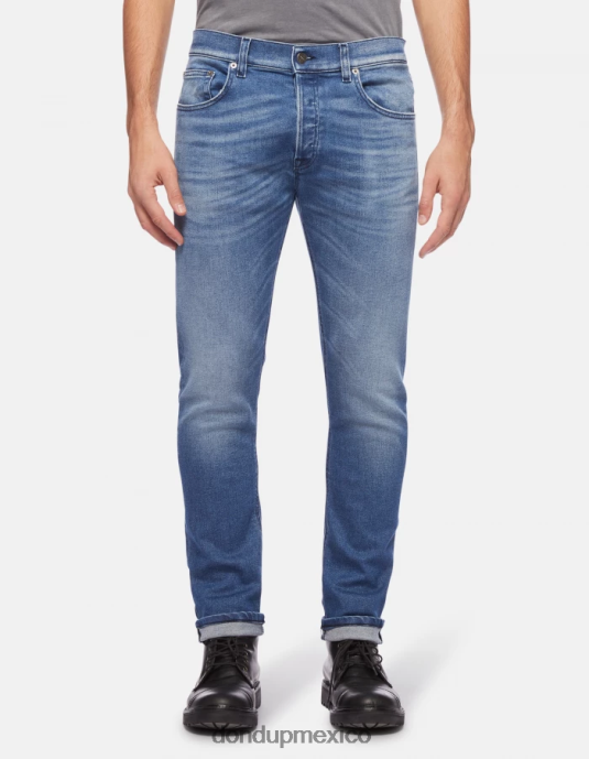 azul DONDUP hombres vaqueros Icon de corte regular en denim elástico vestir D0VXD628