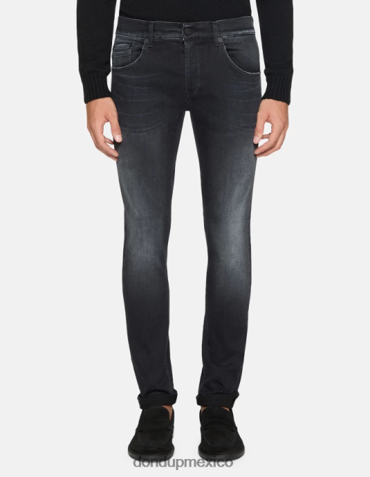 negro DONDUP hombres Vaqueros pitillo Ritchie en denim elástico vestir D0VXD630